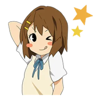 ⭐ Anime, Desenho animado, Garota, Estrelas, Fofo, Piscadela telegram sticker