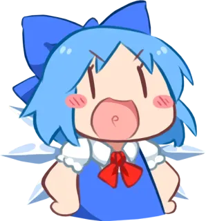😎 Cirno Touhou Project Аниме, Манга, Touhou Project, Cirno, Милый, Ледяная фея telegram sticker