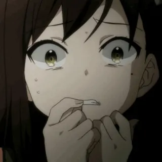 🍂 Anime, Mädchen, ängstlich, besorgt telegram sticker