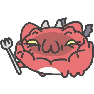 😈 devil, demon, cute, fork, monster, cartoon telegram sticker