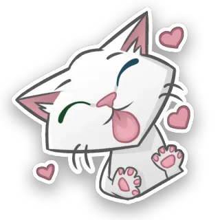😍 cat, kitten, love, heart, cute, animal, sticker telegram sticker