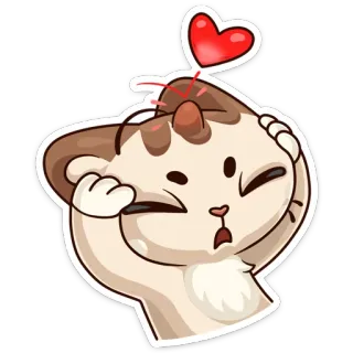 😻 gato, corazón, amor, lindo, adorable, animal whatsapp sticker
