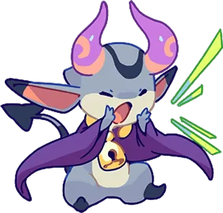 😮 sticker, cute, animal, cartoon, devil, purple, demon, chibi, kawaii telegram sticker