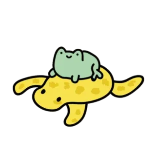 🧶 ếch, rùa, động vật, dễ thương, hoạt hình, nhãn dán telegram sticker