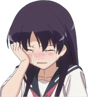 😢 animé, pleurer, triste, fille, larmes telegram sticker