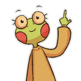 🙃 kikker, cartoon, middelvinger, beledigend, gebaar telegram sticker