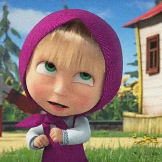 🍕 Masha Masha and the Bear desenho animado, menina, travessa, animação telegram sticker