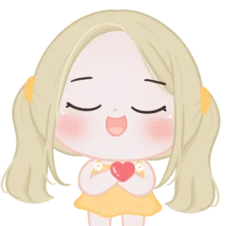 🍬 lindo, dibujos animados, corazón, amor, chica, chibi telegram sticker