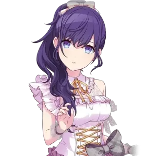🕳️ anime, cartone animato, ragazza, capelli viola, carina telegram sticker