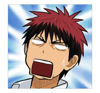 😱 Akashi Seijuro Kuroko's Basketball Anime, Basketball, Schockiert, Wütend, Rotes Haar whatsapp sticker