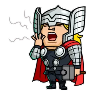 😴 Thor cartoon, superhero, marvel, comics whatsapp sticker