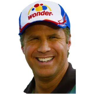 😃 wonder. man, hat, Wonder Bread, Will Ferrell, actor, smile telegram sticker