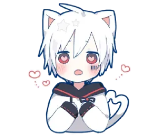 😍 anime, cat, kawaii, cute, chibi whatsapp sticker
