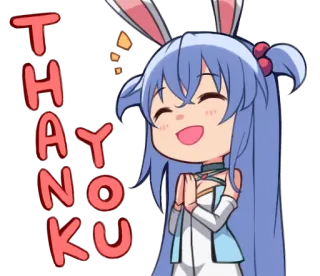 👏 THANK YOU terima kasih, anime, kelinci, salam, imut telegram sticker
