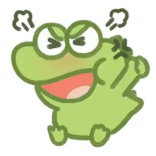 😡 frog, angry, cartoon, animal, cute, kawaii telegram sticker