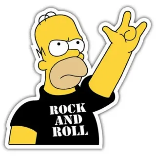 🤘 Homer Simpson The Simpsons ROCK AND ROLL โฮเมอร์ ซิมป์สัน, ร็อคแอนด์โรล, เดอะซิมป์สันส์, การ์ตูน, ร็อคออน, ดนตรี, รายการทีวี, แอนิเมชั่น telegram sticker