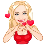 ❤️ woman, blonde, hearts, love, romance, cartoon, affection telegram sticker