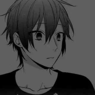 🪡 Anime, Manga, Karakter, Anak laki-laki, Hitam putih, Potret telegram sticker