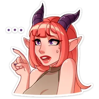 😞 ... anime, demon, cartoon, sticker telegram sticker