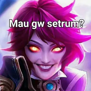 ⚡️ Mau gw setrum? วิดีโอเกม, ใบหน้า, เคร่งขรึม, ภัยคุกคาม, ผู้หญิง whatsapp sticker