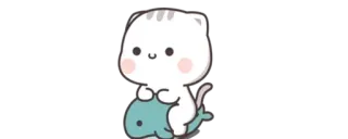 🏊‍♂ gatto, balena, carino, sticker, animale, kawaii whatsapp sticker