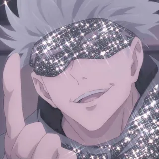 ✨ Gojo Satoru Jujutsu Kaisen Gojo Satoru, Anime, Manga, Jujutsu Kaisen, Brokat,  środkowy palec telegram sticker
