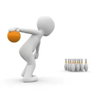 🎳 bowling, sport, stick figure, pins, ball telegram sticker