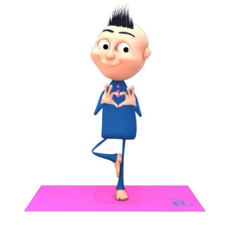 ❤ Yoga, Équilibre, Dessin animé, Méditation, Exercice, Cœur, Amour whatsapp sticker