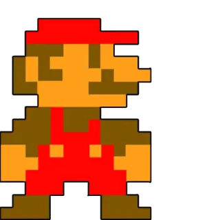 🎮 Mario Марио, Nintendo, Видеоигра, Ретро, Пиксель арт, Персонаж telegram sticker