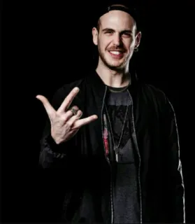 🤘 uomo, gesto, musica, calvo, maschio, persona telegram sticker