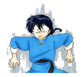 😧 Ranma Saotome Ranma ½ Anime, Manga, Sztuki walki, Śmieszne, Pocenie się whatsapp sticker