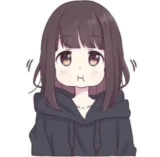 😗 Anime, Fille, Mignon, Chibi, Dessin animé, Personnage telegram sticker