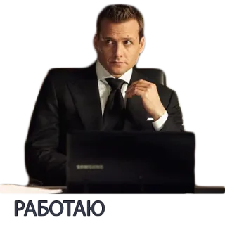 💻 Harvey Specter Suits РАБОТАЮ Anwalt, Anzug, Arbeiten, Büro, Seriös telegram sticker