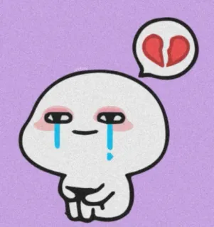 ⛅ sad, crying, heartbreak, emotional, cartoon, broken heart, tears telegram sticker
