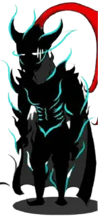 😈 demon, dark, shadow, horns, magic, cape telegram sticker