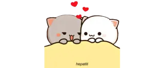 🥤 hepatti cats, cute, love, cartoon, hearts whatsapp sticker