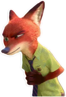 😕 Nick Wilde Zootopia fox, zootopia, cartoon, disney, nick wilde, animation telegram sticker