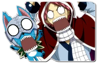 😱 Natsu Dragneel Fairy Tail anime, fairy tail, happy, natsu, sticker telegram sticker
