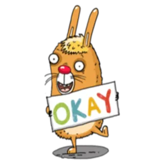 👌 OKAY coniglio, ok, cartone animato, divertente, pazzo, meme whatsapp sticker