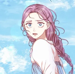 ⛲️ wanita, rambut merah muda, kartun, khawatir, anime telegram sticker