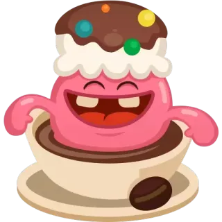 😆 Мультфильм, Десерт, Кофе, Капкейк, Каваий, Милый telegram sticker