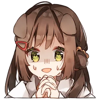 🥹 アニメ, かわいい, 犬耳, 可愛い, 女の子, キャラクター telegram sticker