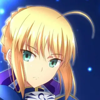 🙁 Saber Fate anime, female, blonde, Saber, Fate, character telegram sticker
