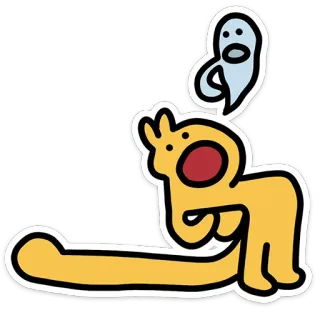 👻 Cartoon, Geist, Figur, Minimalistisch, Illustration, Aufkleber telegram sticker