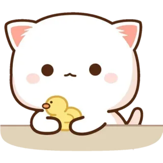 😗 kucing, anak kucing, lucu, bebek, binatang, stiker telegram sticker