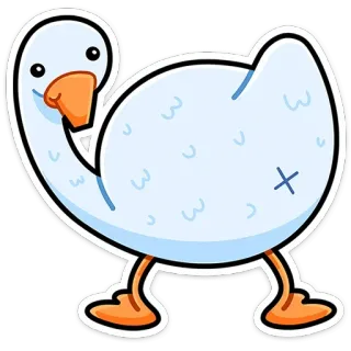🤨 goose, bird, animal, cartoon, cute telegram sticker