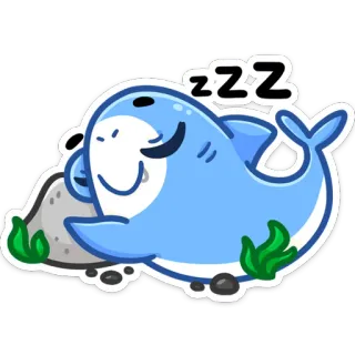 😴 zzz tubarão, dormindo, desenho animado, fofo, animal, peixe, mar, oceano telegram sticker