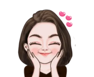 👩 женщина, милый, мультфильм, счастливый, сердечки, аниме telegram sticker