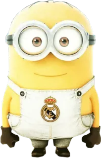 👷 Minion Minion, dessin animé, drôle, jaune, Real Madrid, football whatsapp sticker
