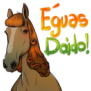 🐴 Éguas Daido! caballo, equino, dibujos animados, lindo, pegatina, gracioso telegram sticker